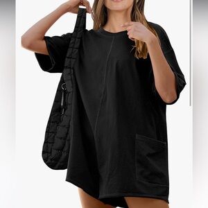 Cute short sleeve romper “oversized t shirt” style. Amazon.